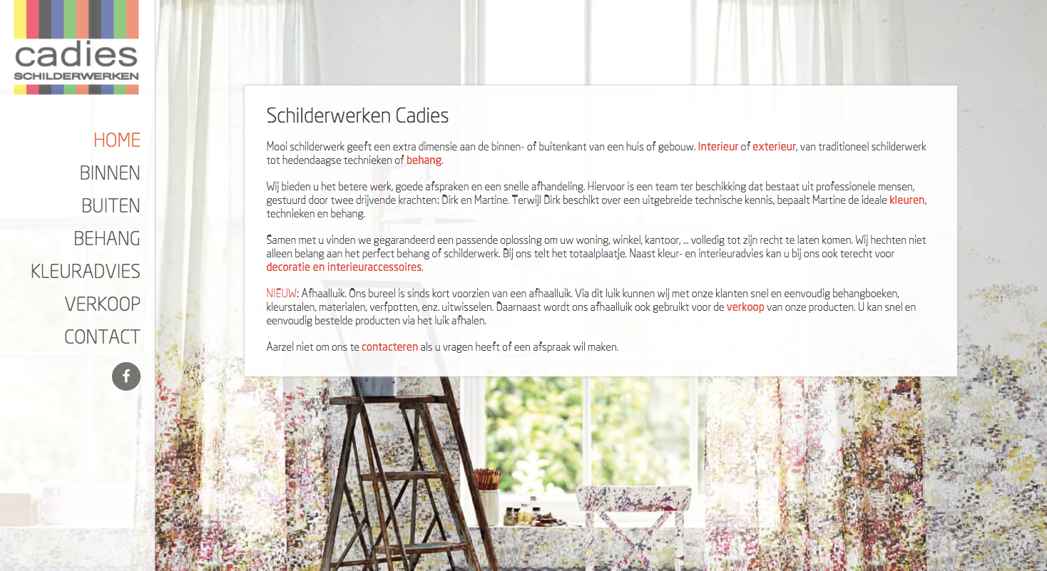 Afbeelding van website Schilderwerken Cadies