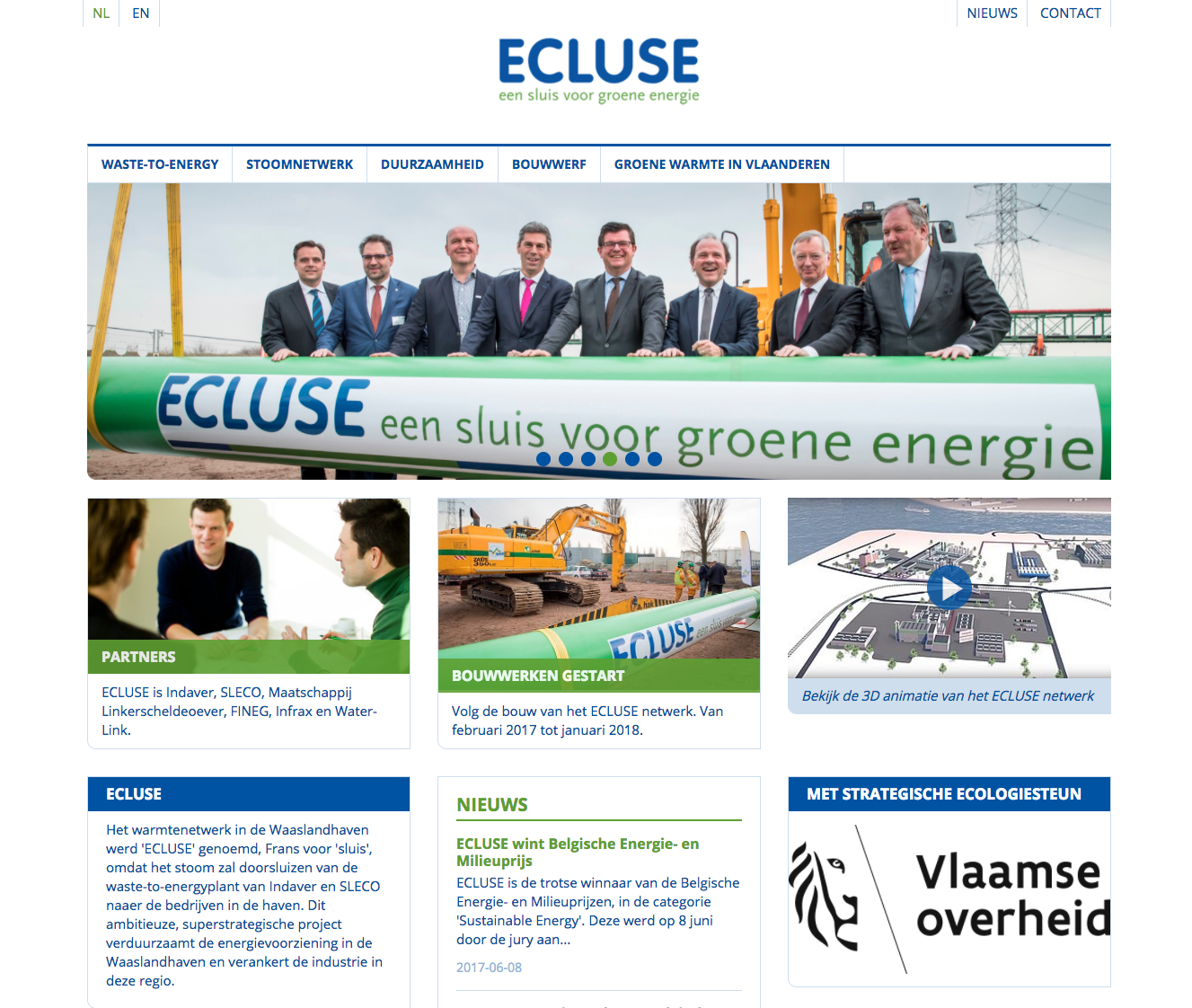 Afbeelding van website Ecluse